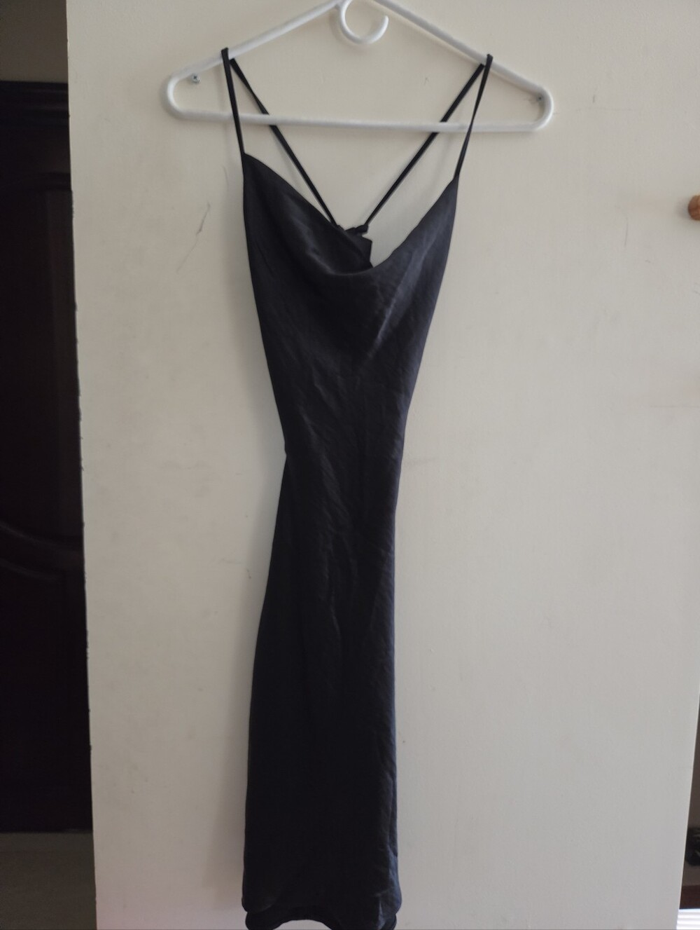 Forever 21 Black Strapless Slip Dress with Cowl Neck